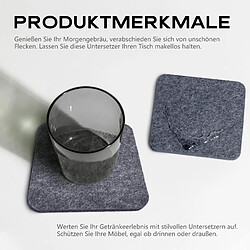 Acheter VerCart Lot de 6 sous-verres carrés en feutre polyester gris - 16 x 16 cm