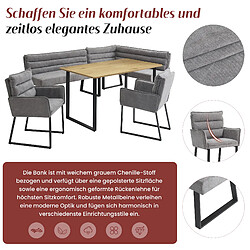Avis allomn Table cuisine avec banc d'angle - chenille gris