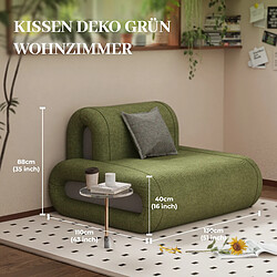 Acheter Canapé convertible VERCART 110 x 130 x 88 cm, tissu polyester, vert