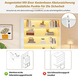 Avis allomn Vitrine 100x38x170 cm - LED - meuble multifonction blanc