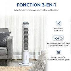 Acheter Rolipo Climatiseur portable rafraîchisseur d’air sur pied 60W avec télécommande, humidificateur