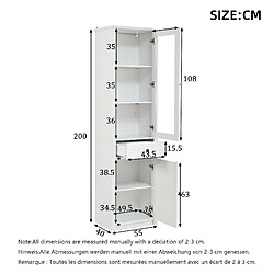 allomn Vitrine 40 x 55 x 200 cm - éclairage LED - blanc pas cher