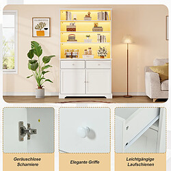 Acheter allomn Vitrine 100x38x170 cm - LED - meuble multifonction blanc