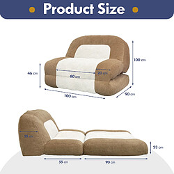Acheter Canapé-lit pliant beige 100 cm en polyester - VERCART