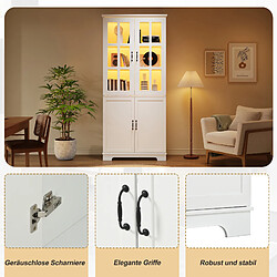Avis allomn Armoire haute 80x38x180 cm - vitrine - blanc