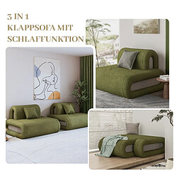 Canapé convertible VERCART 110 x 130 x 88 cm, tissu polyester, vert pas cher