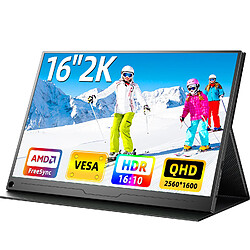 Moniteur portable UPERFECT 16" 2K QHD Écran IPS 2560 x 1600 avec Type-C et HDMI