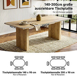 Avis Onever Table à manger extensible 140-200x90x75 cm - MDF chêne