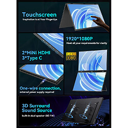 UPERFECT Extension d'écran portable double moniteur 18,5" 100 Hz 1080p pas cher