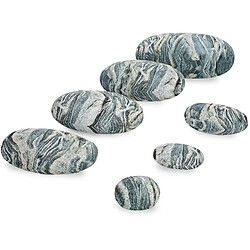 Avis Housse de coussin Galet de roche, lot de 7 - velours polyester - Bleu gris.