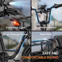 Vélo Électrique Adulte URLIFE E20, Moteur 1000W, Batterie 48V 13AH, Pneus Tout-Terrain 20*3 pas cher