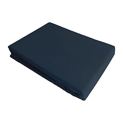 BLANC AVENUE Drap plat satin de coton bleu 