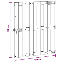 vidaXL Porte de Jardin 100 x 112 cm WPC et Aluminium Noir pas cher