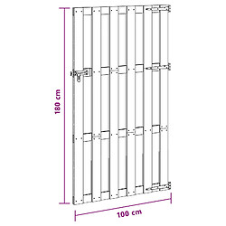 vidaXL Porte de Jardin 100 x 180 cm WPC et Aluminium Noir pas cher