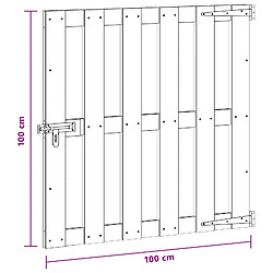 vidaXL Porte de Jardin 100 x 100 cm WPC et Aluminium Noir pas cher