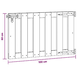 vidaXL Porte de Jardin 100 x 60 cm WPC et Aluminium Noir pas cher