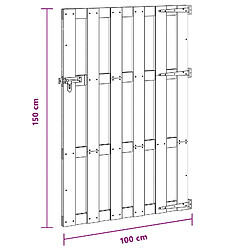 vidaXL Porte de Jardin 100 x 150 cm WPC et Aluminium Noir pas cher