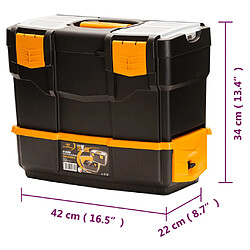 vidaXL Boîte à outils 420x220x340 mm PP pas cher