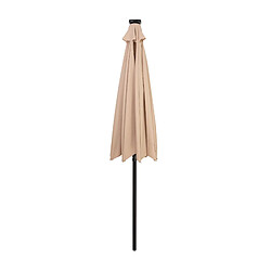 Monstershop Parasol Inclinable à LED Solaire 2,7 m Beige Jardin Terrasse Auvent Ombre