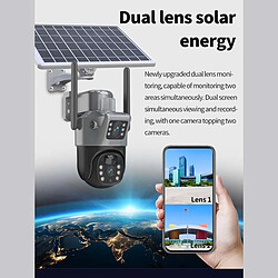 INF Caméra solaire 4G à double objectif avec carte mémoire 128 Go : Surveillance extérieure à pas cher