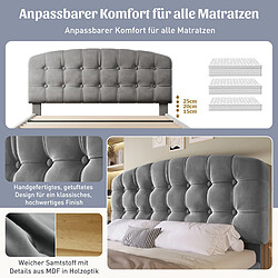 Acheter allomn Lit coffre double 140x200 cm - tête réglable 2 tiroirs - velours gris