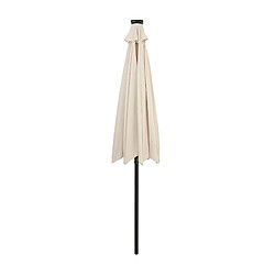 Monstershop Parasol Inclinable à LED Solaire 2,7 m Crème Jardin Terrasse Auvent Ombre