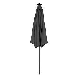 Monstershop Parasol Inclinable à LED Solaire 2,7 m Gris Jardin Terrasse Auvent Ombre