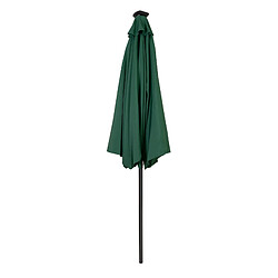 Monstershop Parasol Inclinable à LED Solaire 2,7 m Vert Jardin Terrasse Auvent Ombre
