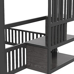 Acheter allomn Lit mezzanine double 140x200 cm - rangements LED - noir