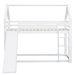Avis allomn Lit cabane superposé 90x200 cm - toboggan échelle - pin blanc