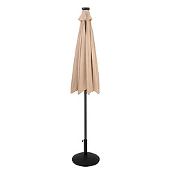 Monstershop Parasol Inclinable à LED Solaire 2,7 m Beige & Socle en Béton Jardin Terrasse