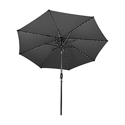 Monstershop Parasol Inclinable à LED Solaire 2,7 m Gris Jardin Terrasse Auvent Ombre