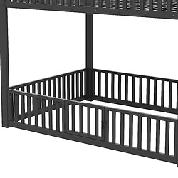 Avis allomn Lit mezzanine double 140x200 cm - rangements LED - noir