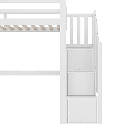 Acheter allomn Lit mezzanine 90x200 cm - bureau escalier 2 tiroirs - pin blanc