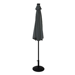 Monstershop Parasol Inclinable à LED Solaire 2,7 m Gris & Socle en Béton Jardin Terrasse