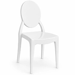 ICONIK INTERIOR Chaise de Salle à Manger Transparente - Style Victoria Blanc