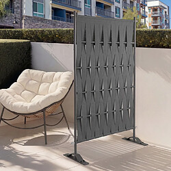 Idmarket PARAVENT EXT SANGLES GRIS