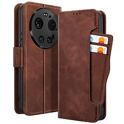 Avizar Étui Portefeuille pour Xiaomi 17 Ultra avec Support et Porte-Carte Amovible Marron