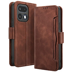 Avizar Étui Portefeuille pour Realme 16 Pro avec Support et Porte-Carte Amovible Marron