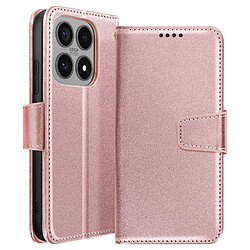 Avizar Étui Portefeuille pour Xiaomi 17 avec Fonction Support Pliable Rose champagne