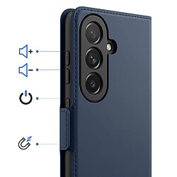 Avis Avizar Étui Portefeuille pour Galaxy S26 Effet Cuir Lisse avec Support Vidéo Bleu nuit