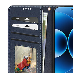 Avizar Étui Portefeuille pour Xiaomi 17 avec Fonction Support Pliable Bleu nuit pas cher