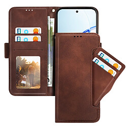 Avizar Étui Portefeuille pour Realme 16 Pro avec Support et Porte-Carte Amovible Marron pas cher