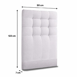 LUXURY LITERIE Tête de lit Versailles 90x122 gris pas cher