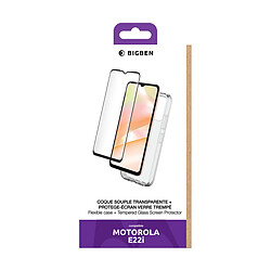 BigBen Pack 2-en-1 Motorola Moto E22i Transparent pas cher