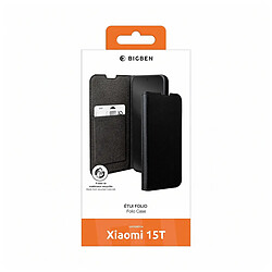 BigBen Connected Étui Folio Wallet pour Xiaomi 15T Effet Saffiano avec Fonction Stand Noir pas cher