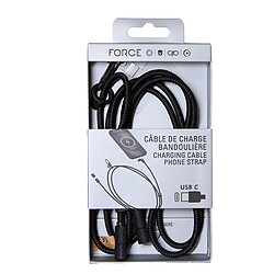 Force Power Câble Bandoulière USB-C 3A PD Noir pas cher