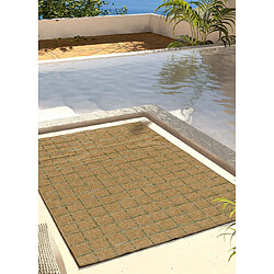 ATTICGO Tapis extérieur géométrique effet jute PERGOLA marron/vert 160x230 cm