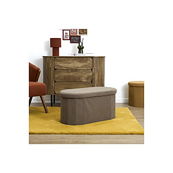 Paris Prix Banc Coffre Pliable Côtelé Jules 76cm Taupe pas cher