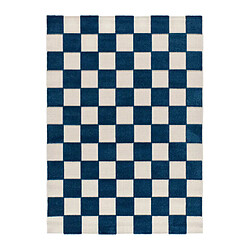 ATTICGO Tapis extérieur géométrique à relief CUADROS bleu/blanc 160x230 cm